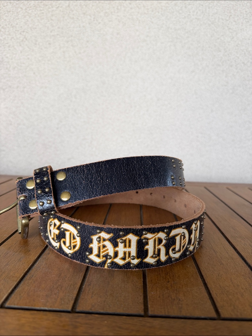 Ed Hardy- real leather Tiger Black Leather Belt